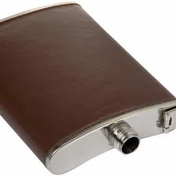 moshtu Stainless Steel Leather Hip Flask 8oz Portable Hip Flasks Outdoor Flagon Whisky Stoup Wine Pot Alcohol Bottles Liquor Bottles Pocket Flask Hip Flask image 3