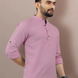 vebnor Men Self Design Jacquard Straight Kurta image 5