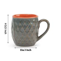 Unravel India Green & Gold-Toned Handcrafted and Hand Painted Printed Ceramic Matte Mugs Set of Cups and Mugs image 2