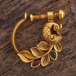 Kushal's Fashion Jewellery Gold-Plated Cubic Zirconia Ring Nosepin-picture-21