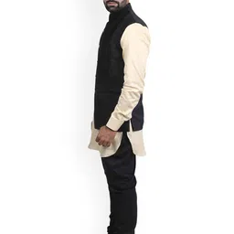 VEERA PARIDHAAN Corduroy Chinese Collar Nehru Jackets image 3