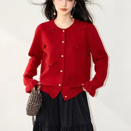 JC Collection Women Cardigan with Applique Detail image 3