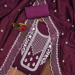 Rangtulika Ethnics Embroidered Unstitched Dress Material-picture-31