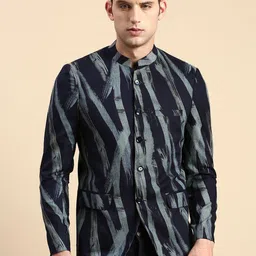 SHOWOFFFF Men Printed Mandarin Collar Long Sleeves Blazers image 5