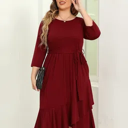 TASHVIKA'S Ruffled Fit & Flare Midi Dress-picture-13
