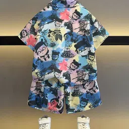 FASTDEAL Boys Printed T-shirt & Shirt With Shorts image 4