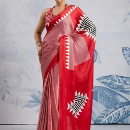 sareyavella Women Printed Phulkari Bagru Saree-image-6