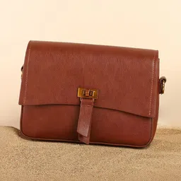 HAUTE SAUCE by Campus Sutra Leather Structured Sling Bag with Tasselled-picture-44