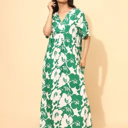 YELLOW BLOOM Women Printed Maxi Nightdress-image-68