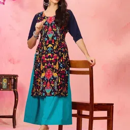 SZN Women Ethnic Motifs Printed Crepe Kurta-image-95