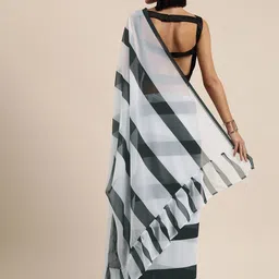 Mitera Striped Ruffles Saree image 2