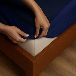 Sittella Blue Cotton Water Resistant Mattress Protector-picture-14