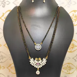 DIVYANSHI COLLECTION Brass American Diamond Silver-Plated Jewellery Set image 2