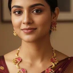 Crown Fabulous Jewellery Gold-Plated Beaded Jewellery Set-image-1