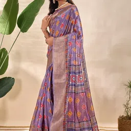 you shop we ship Ethnic Motifs Silk Blend Mysore Silk Saree image 4