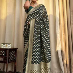 ZARA STAR Woven Design Zari Banarasi Saree-picture-12