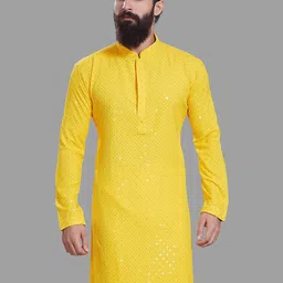 DIVISIVE Embroidered Mandarin Collar Thread Work A-Line Kurta-picture-18
