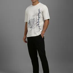 Louis Philippe Men Printed Raw Edge T-shirt image 4