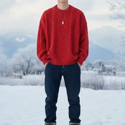 HERE&NOW Men Cable Knit Pullover-picture-29
