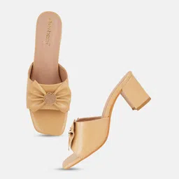 DressBerry PU Party Block Sandals with Bows image 3