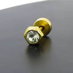 FIMBUL Crystal Studded Circular Studs Earrings-picture-12