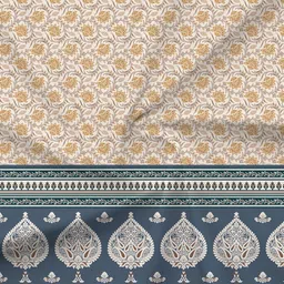 Layers BasicX Blue Floral Pure Cotton 120 TC King Bedsheet & Pillow Covers 108" x 108" image 3