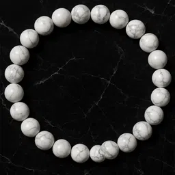 MITHILA Handicrafts Unisex Howlite Stone Beaded Elasticated Bracelet-picture-38