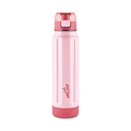 Milton Unisex Pink & Silver-Toned Single Plastic Solid Water Bottle-image-55