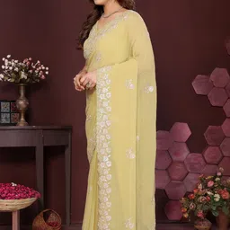 ROOP SUNDARI SAREES Floral Embellished Sequinned Saree image 5