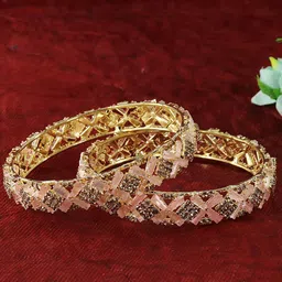 LAVAZZA 2Pc AD & CZ Studded Bangles image 3
