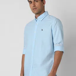 Van Heusen Sport Slim Fit Button Down Collar Pure Cotton Opaque Shirt image 5
