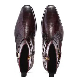 MILLE DOLLARI Men Textured Leather Frontier Boots image 2