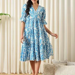 Jaitpuriya Floral Print A-Line Dress-picture-11