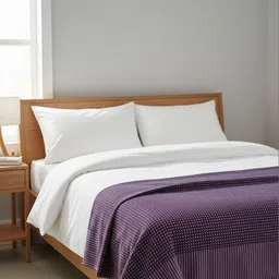 Tharunsha Elite Violet & Purple Geometric Reversible AC Room 300 GSM Pure Cotton Blanket image 5