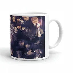 Mr UVD Black & Brown BTS Graphic Printed Ceramic Glossy Mug-image-2