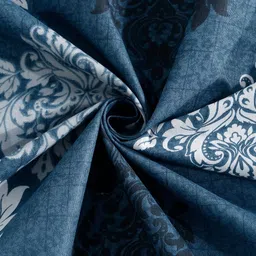 KLOTTHE Blue & White Floral Printed 400 TC Cotton King Bedsheet Set 2.50 m x 2.25 m image 2