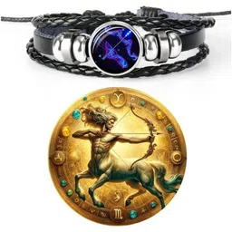 Ringzinnie Unisex Leather Artificial Stones Studded & Beaded Wraparound Bracelet-image-21