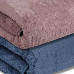 Fezora Navy Blue & Burgundy 2 Pieces Microfiber 400 GSM Super Absorbent Bath Towels-image-28