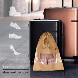 Kuber Industries Orange and Beige 6 Pieces Printed Shoe Cover Bags image 4