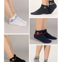 ZEVORA Men Pack Of 5 Patterned Ankle Length Socks-picture-14