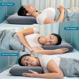 Sleepsia Grey Memory Foam Filled Orthopedic Cervical Gel Standard Bed Pillow image 2