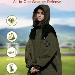 Palay Unisex Colourblocked Water Resistant Sporty Jacket with Patchwork image 4