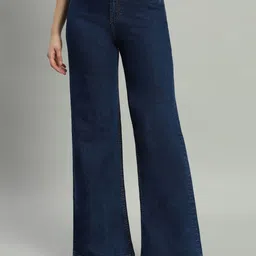 GUTI Women Wide Leg High-Rise Stretchable Jeans-image-77