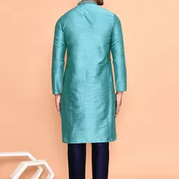Arihant Rai Sinha Men Ethnic Motifs Embroidered Regular Thread Work Kurta with Trousers image 5