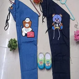 FLASTEENO Girls Pack Of 2 Regular Fit Mid-Rise Applique Detail Jeans-image-11