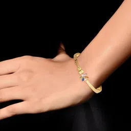 Vighnaharta Set Of 2 Gold-Plated Stone-Studded Adjustable Bangles-picture-14
