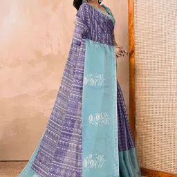 MORDEN MUSE Printed Tissue Silk Saree With Blouse Piece image 4