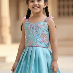 Lagorii Girls Embroidered Ready to Wear Lehenga & image 4