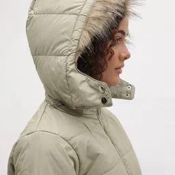 The Roadster Life Co. Faux Fur Trim Padded Jacket With Detachable Hood image 2