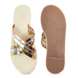 POSTCARD Women Printed Open Toe Flats with Tassels image 3